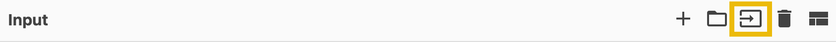 Open file as input option under the Input Area.