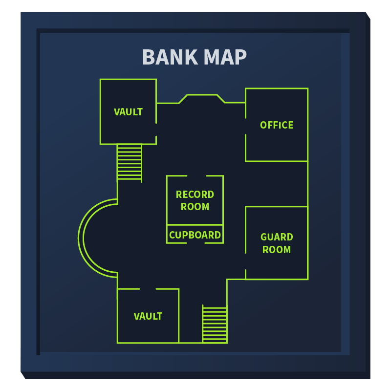 A map of the bank