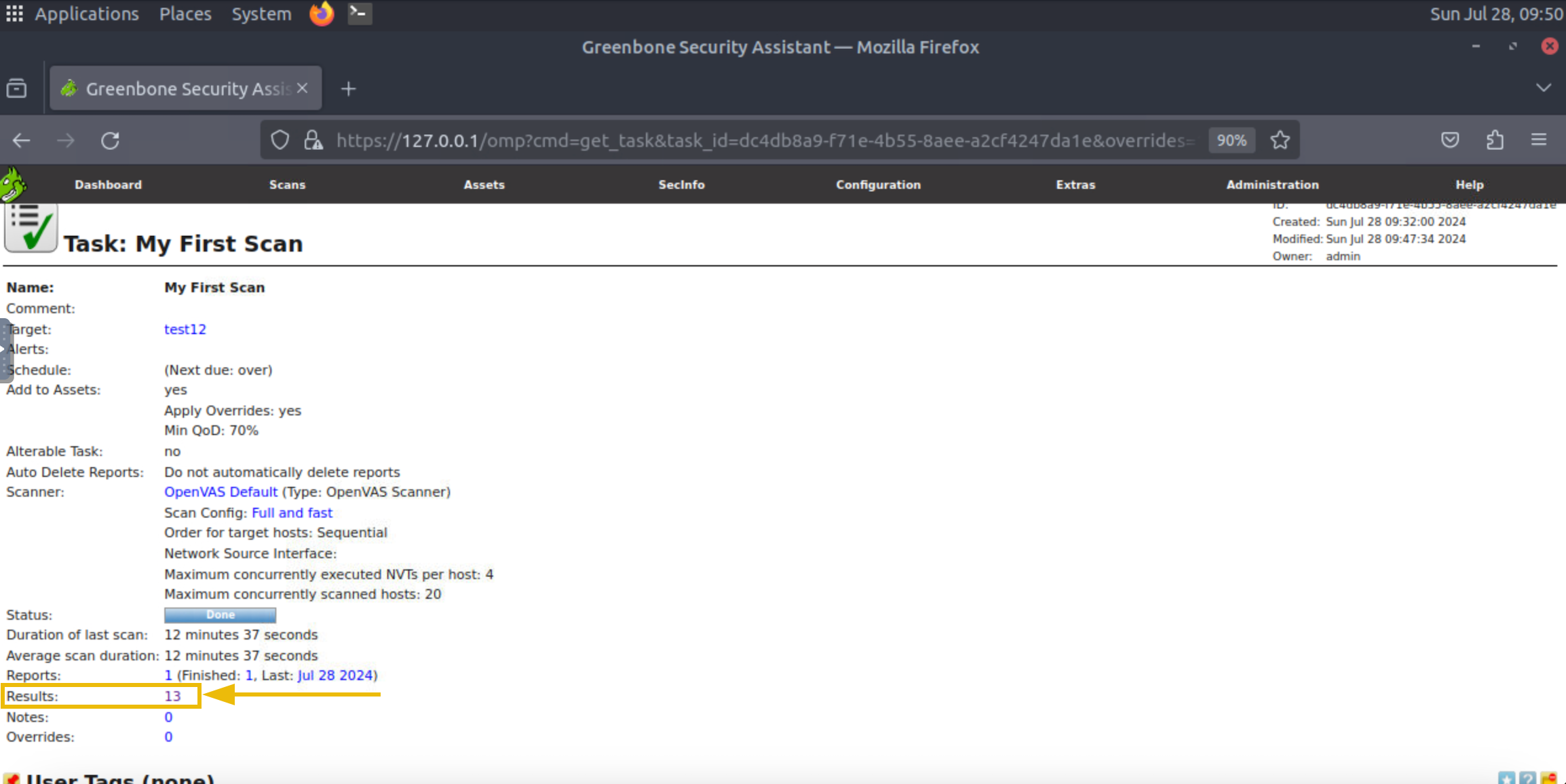 Count of vulnerabilities found